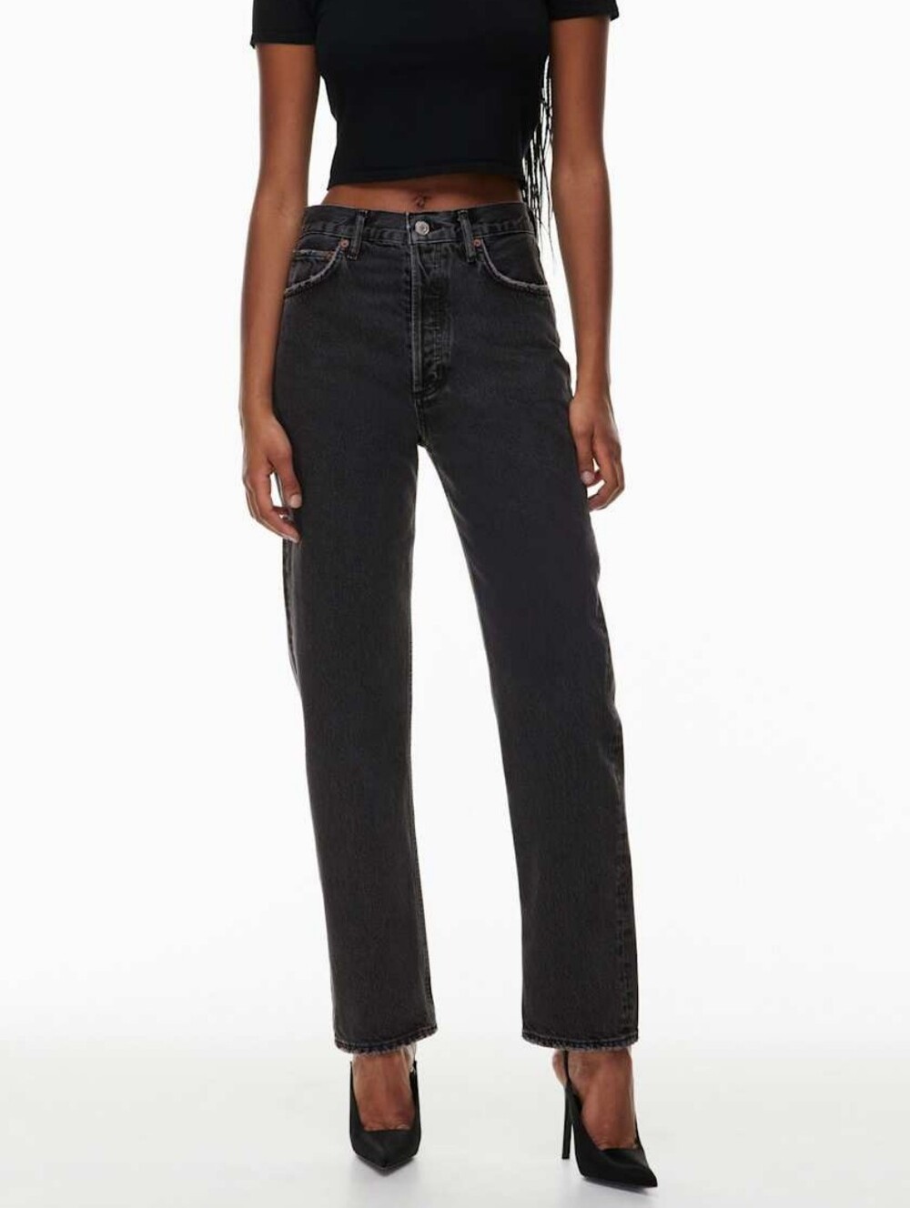 Agolde 90's Pinch Waist Jeans In Black Tea